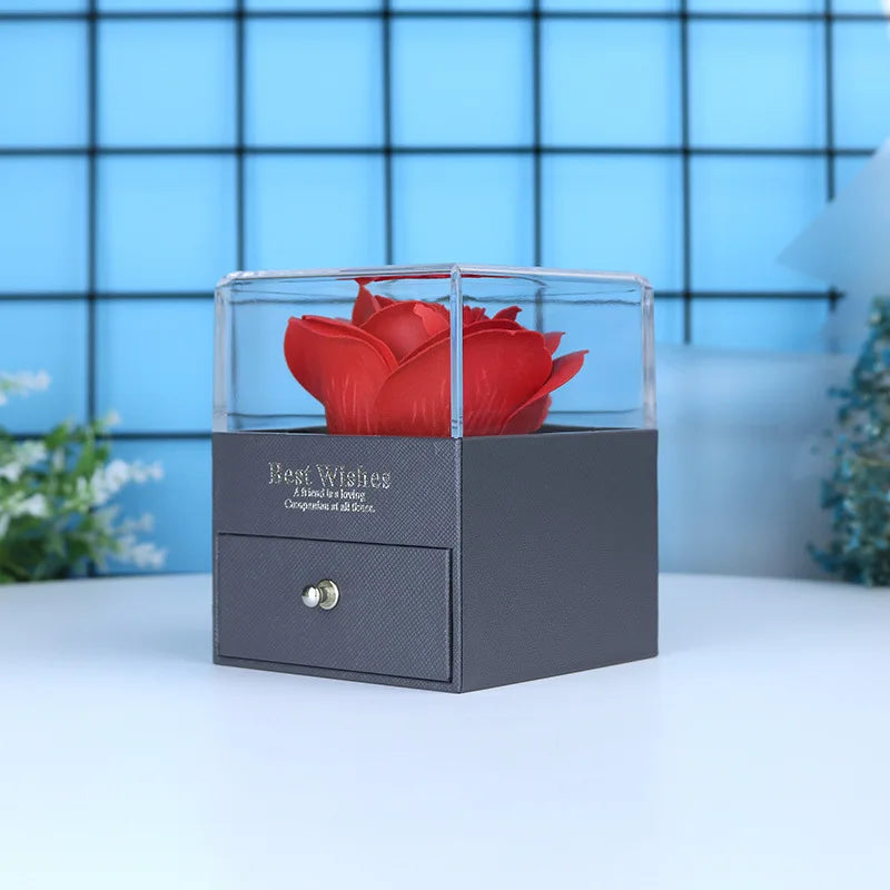 Zestaw Naszyjników Projekcyjnych z Różowym Pudełkiem Prezentowym, 100 Języków 'Kocham Cię', Wisiorek w Kształcie Serca