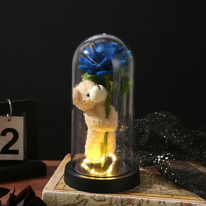 WIECZNA RÓŻA Z EFEKTEM LED - PREZENT NA WALENTYNKI